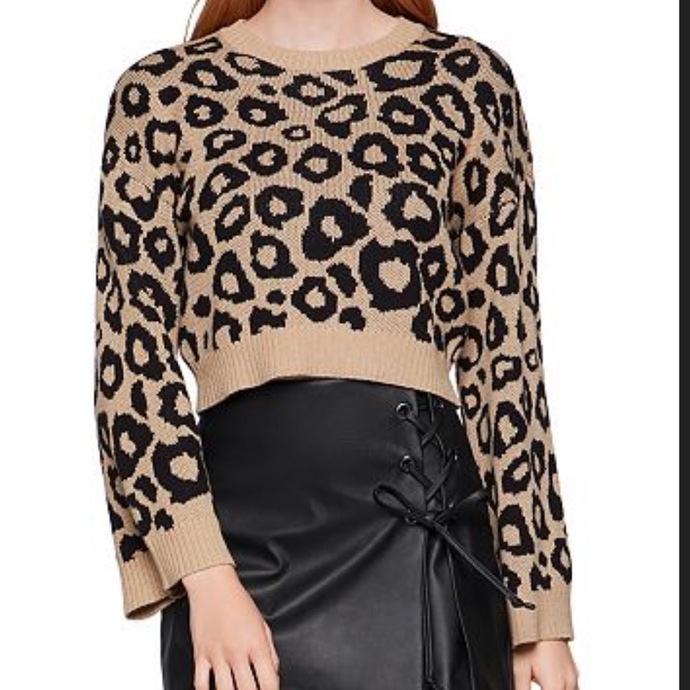 *4 FOR 30* BCBGeneration Leopard Print Cropped Sweater Size XS